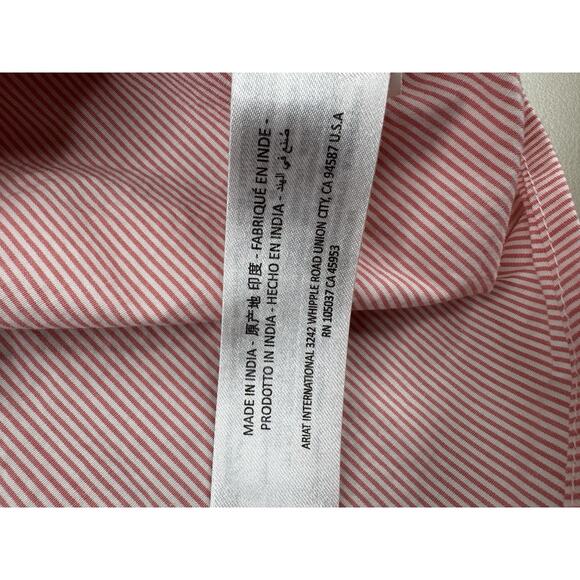Ariat Womens XL Fitted Pink Stripe Kirby Stretch Button Down Shirt Flip Cuff - Picture 11 of 15